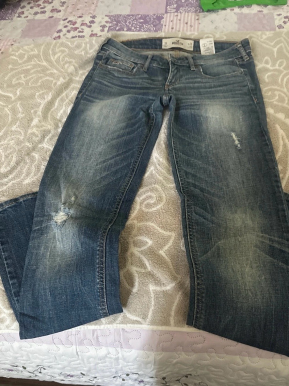 Hollister Men's-Tagged Blue Distressed Boyfriend Jeans